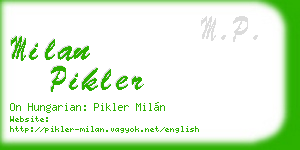 milan pikler business card